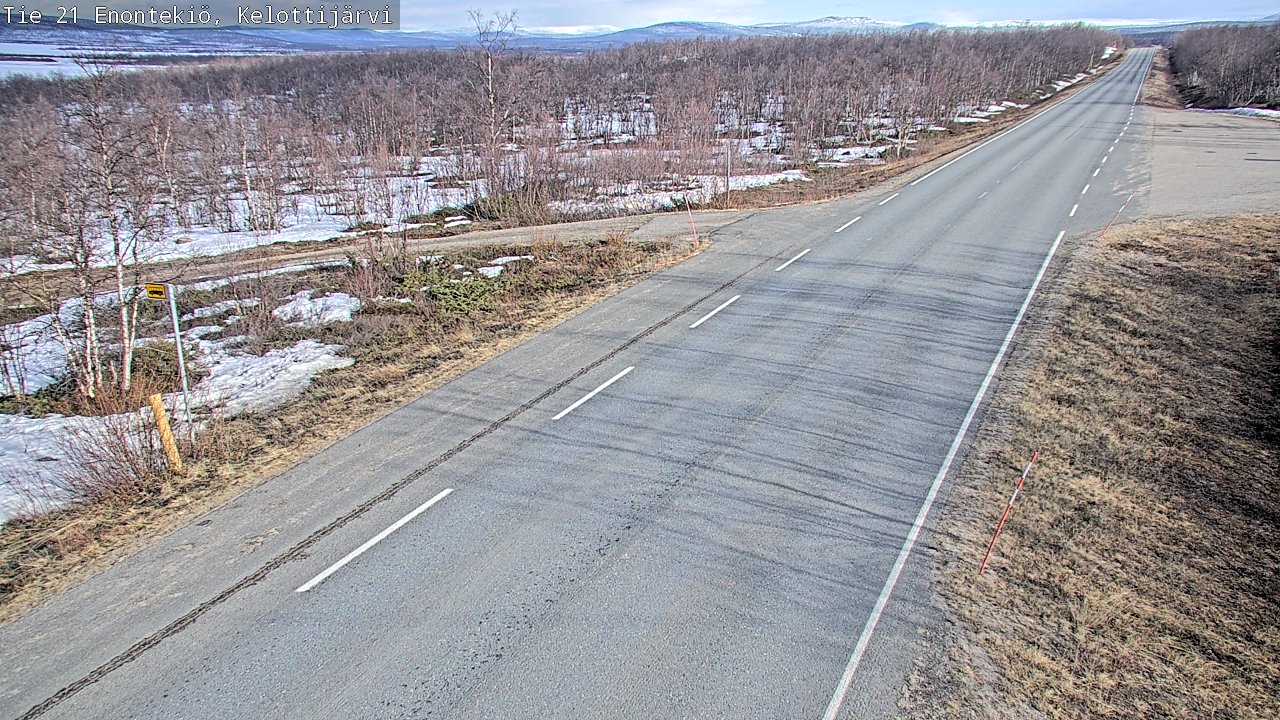 Weather Camera Image Väg 21 Enontekiö, Kelottijärvi, Enontekiö, Lappi
