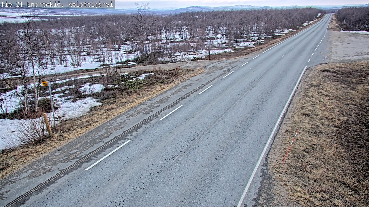 Weather Camera Image Väg 21 Enontekiö, Kelottijärvi, Enontekiö, Lappi