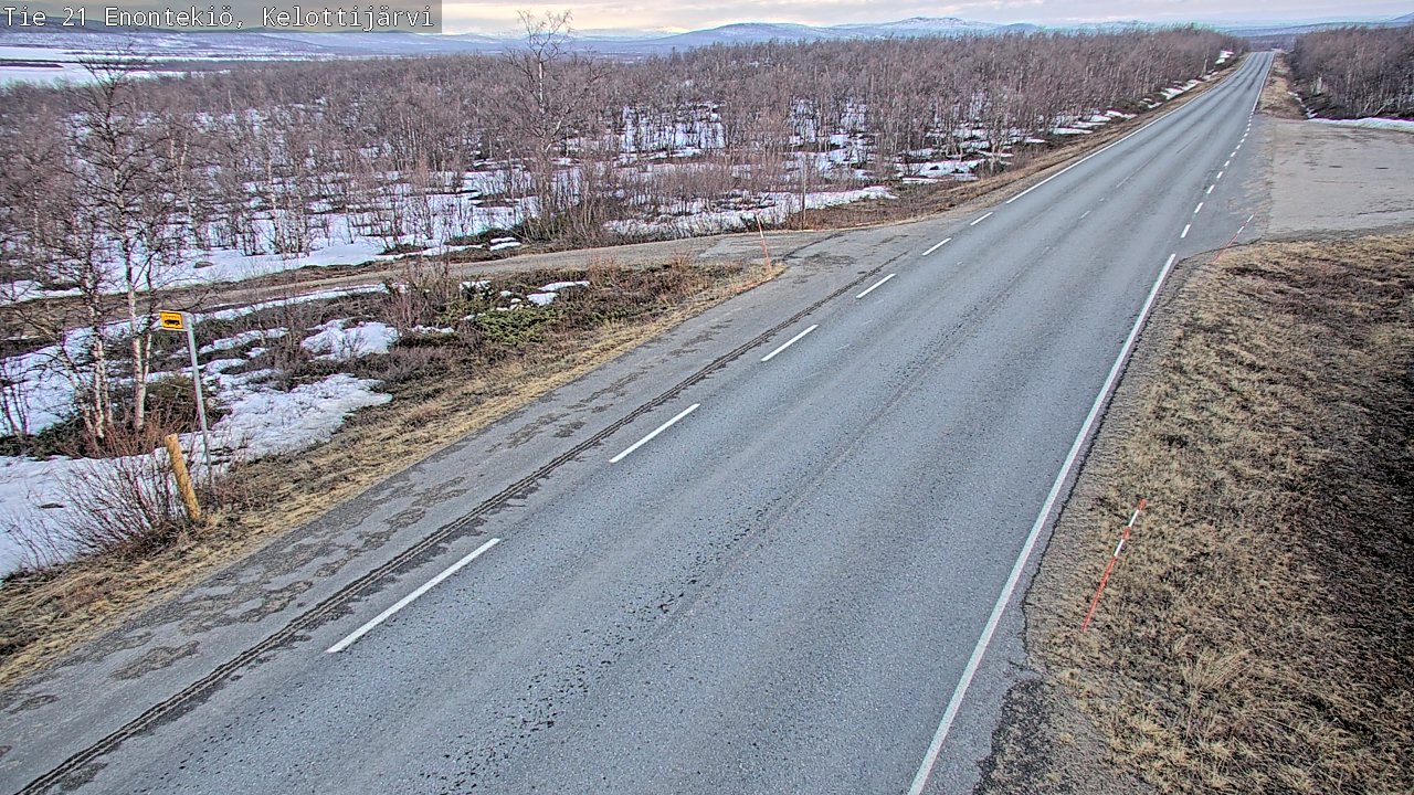 Weather Camera Image Väg 21 Enontekiö, Kelottijärvi, Enontekiö, Lappi