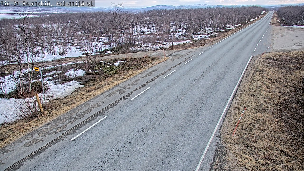 Weather Camera Image Väg 21 Enontekiö, Kelottijärvi, Enontekiö, Lappi