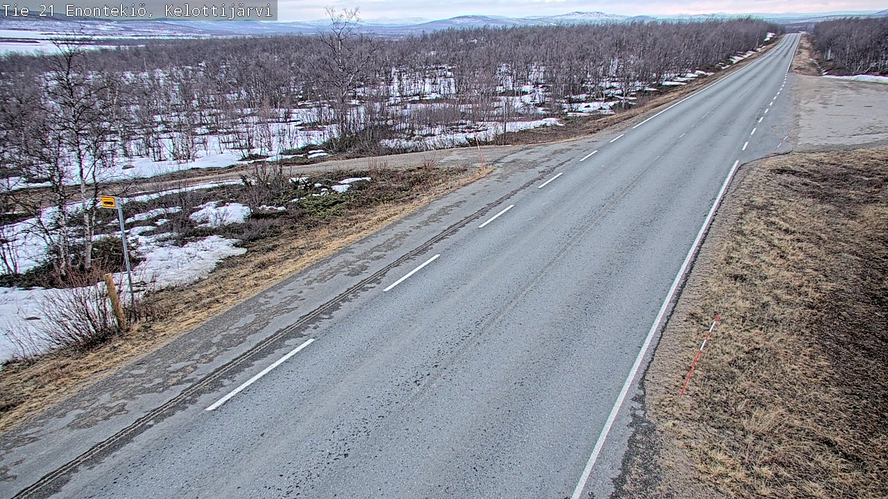 Weather Camera Image Väg 21 Enontekiö, Kelottijärvi, Enontekiö, Lappi