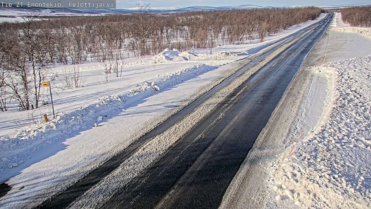 Weather Camera Image Road 21 Enontekiö, Kelottijärvi, Enontekiö, Lappi