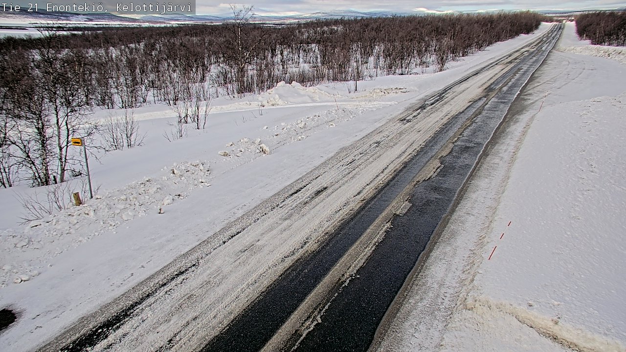 Weather Camera Image Road 21 Enontekiö, Kelottijärvi, Enontekiö, Lappi