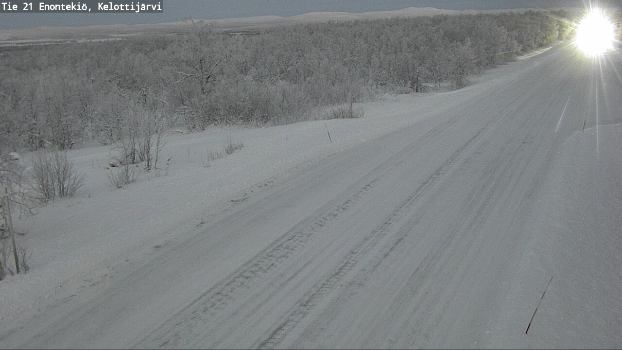 Weather Camera Image Road 21 Enontekiö, Kelottijärvi, Enontekiö, Lappi