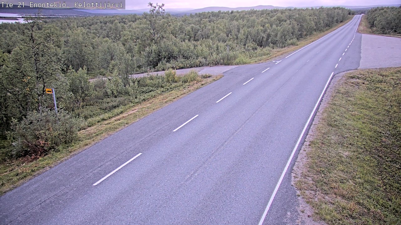 Weather Camera Image Road 21 Enontekiö, Kelottijärvi, Enontekiö, Lappi