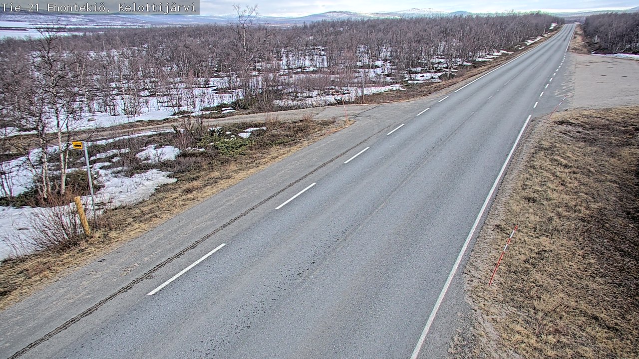 Weather Camera Image Väg 21 Enontekiö, Kelottijärvi, Enontekiö, Lappi