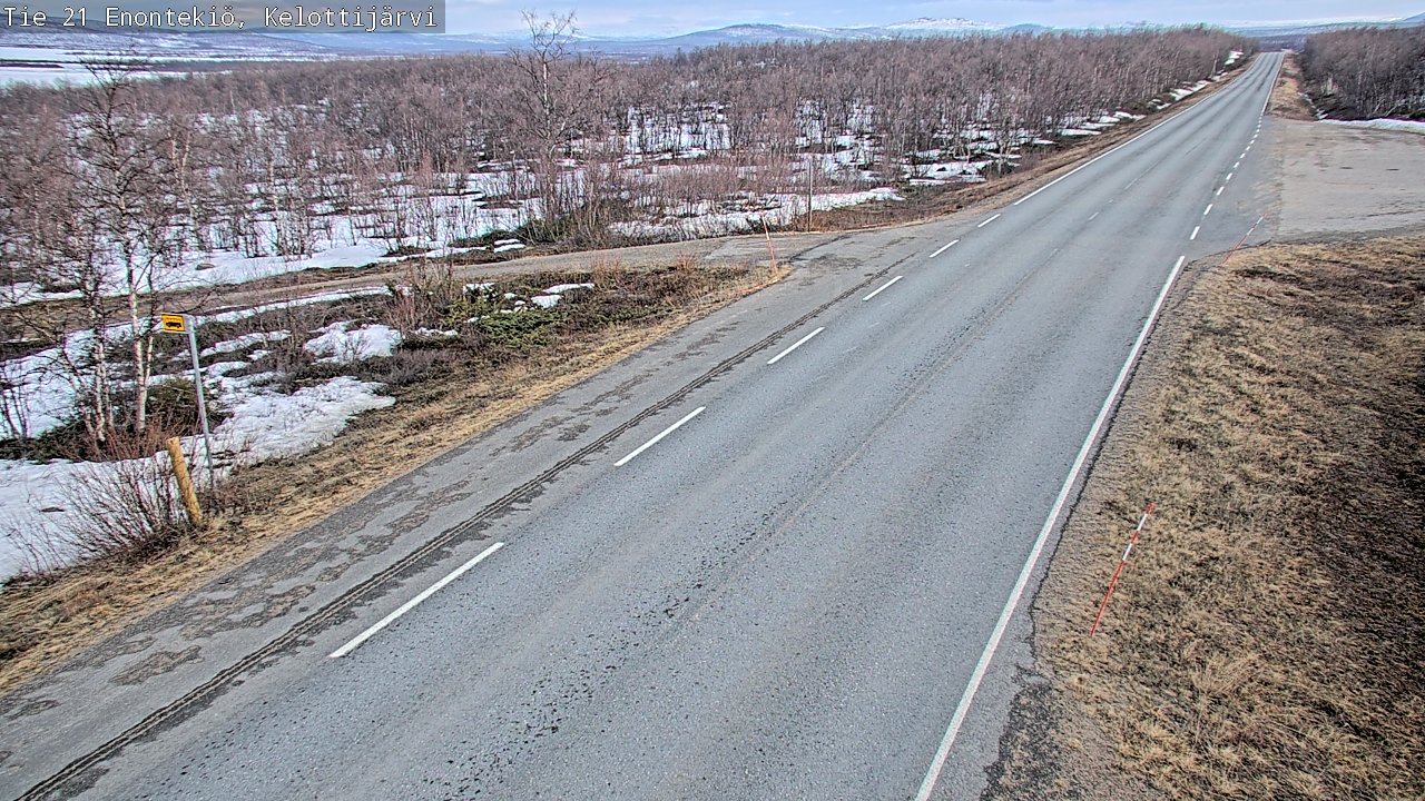 Weather Camera Image Väg 21 Enontekiö, Kelottijärvi, Enontekiö, Lappi