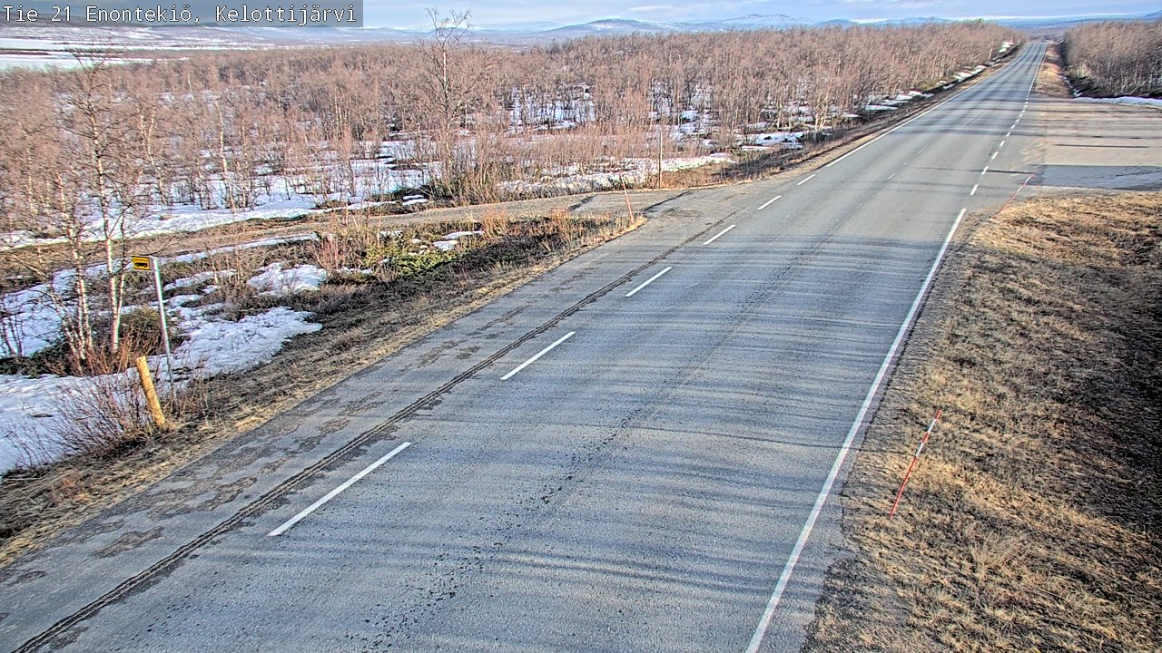 Weather Camera Image Väg 21 Enontekiö, Kelottijärvi, Enontekiö, Lappi