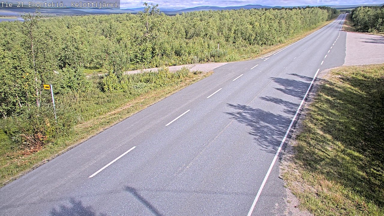 Weather Camera Image Road 21 Enontekiö, Kelottijärvi, Enontekiö, Lappi