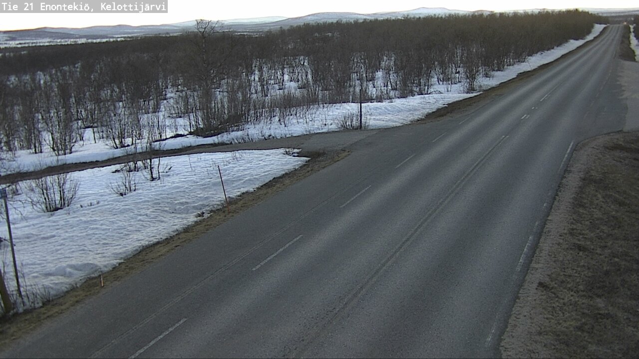 Weather Camera Image Väg 21 Enontekiö, Kelottijärvi, Enontekiö, Lappi