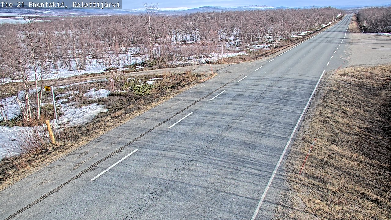 Weather Camera Image Väg 21 Enontekiö, Kelottijärvi, Enontekiö, Lappi