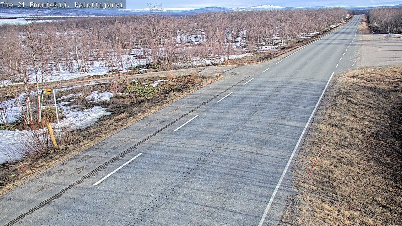 Weather Camera Image Väg 21 Enontekiö, Kelottijärvi, Enontekiö, Lappi