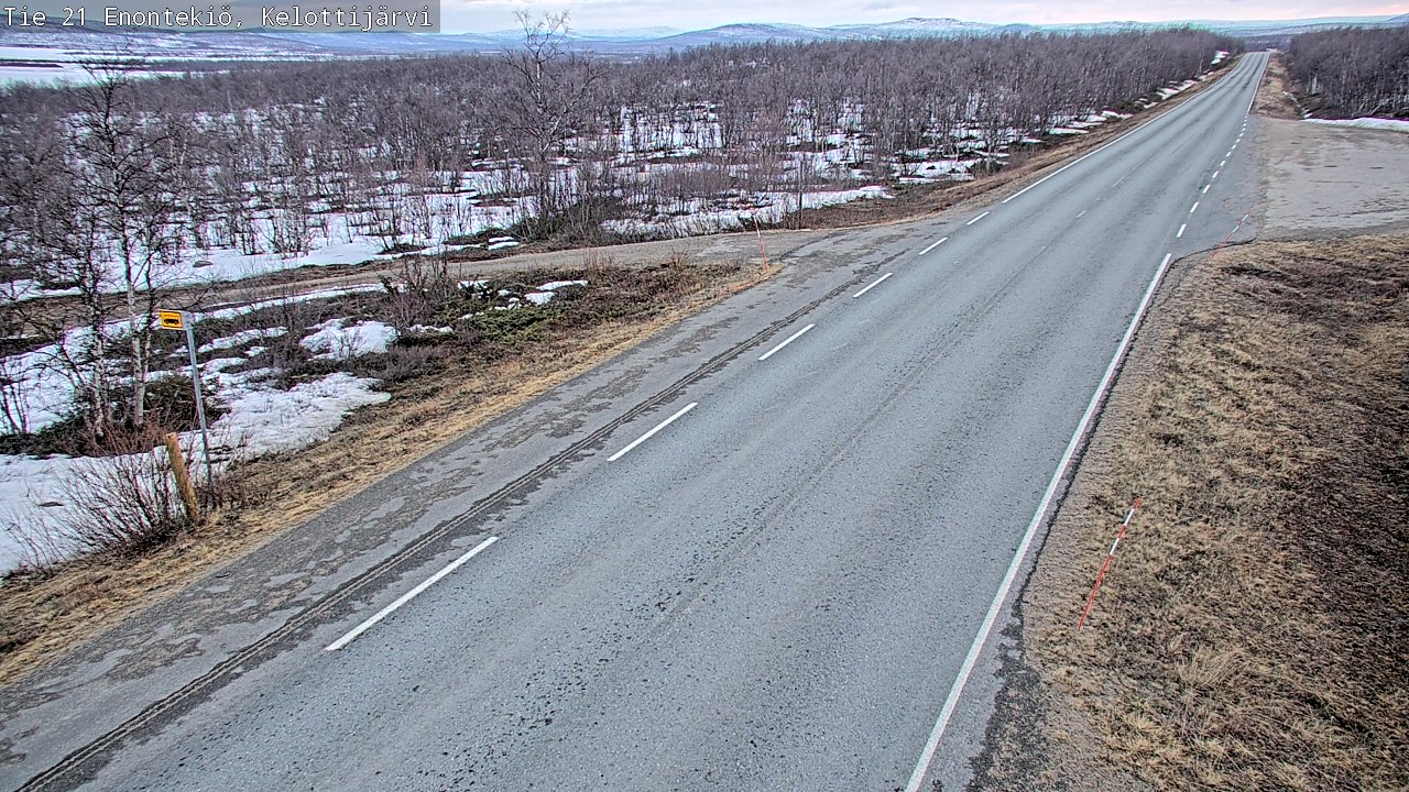 Weather Camera Image Väg 21 Enontekiö, Kelottijärvi, Enontekiö, Lappi