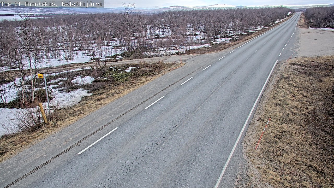 Weather Camera Image Väg 21 Enontekiö, Kelottijärvi, Enontekiö, Lappi