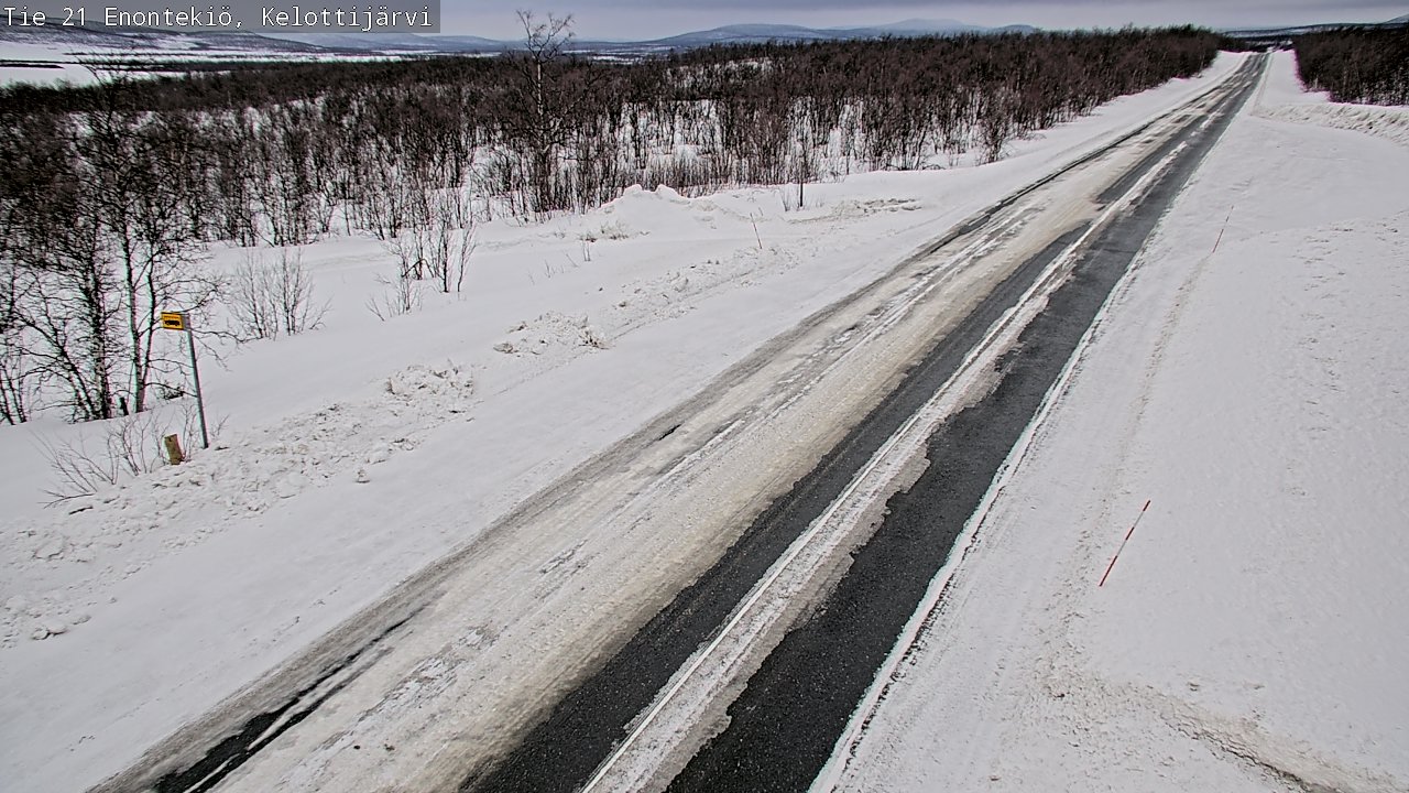 Weather Camera Image Road 21 Enontekiö, Kelottijärvi, Enontekiö, Lappi