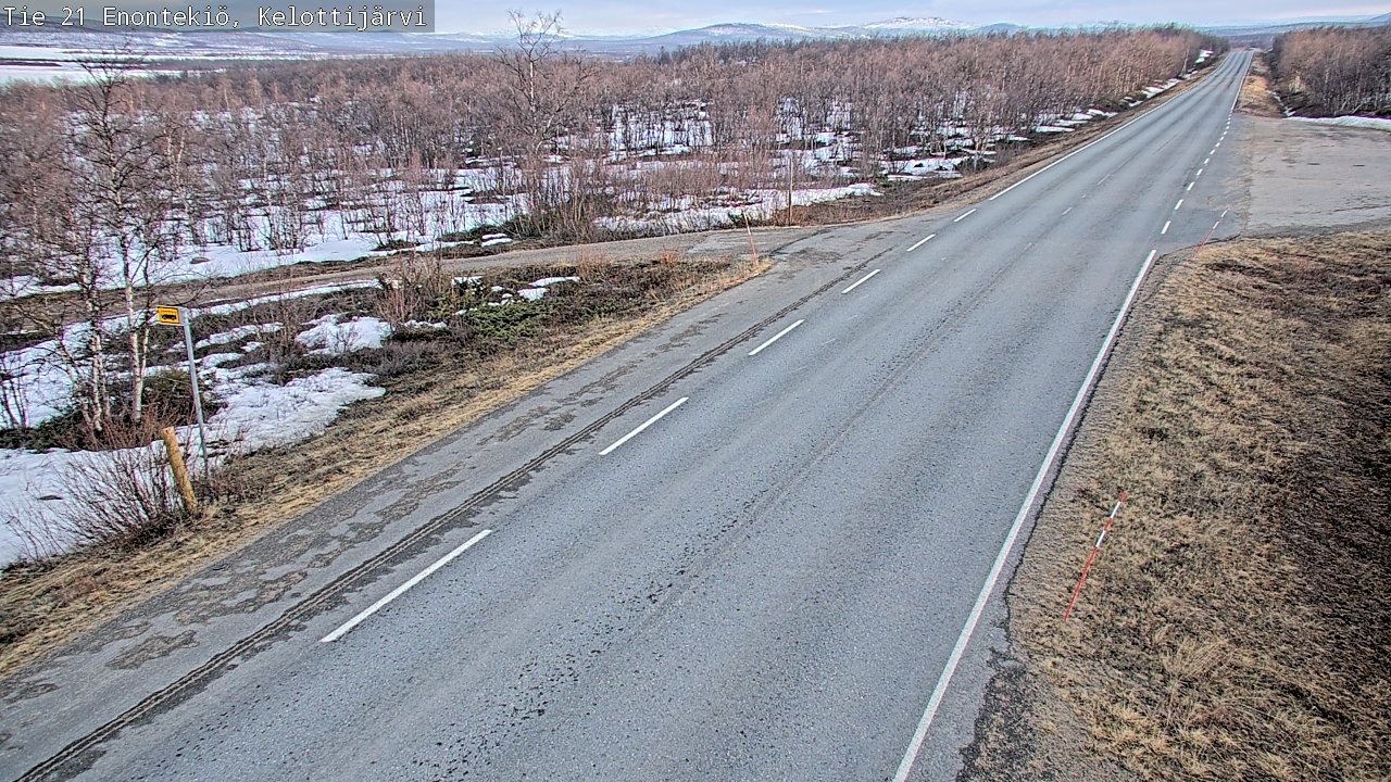 Weather Camera Image Väg 21 Enontekiö, Kelottijärvi, Enontekiö, Lappi