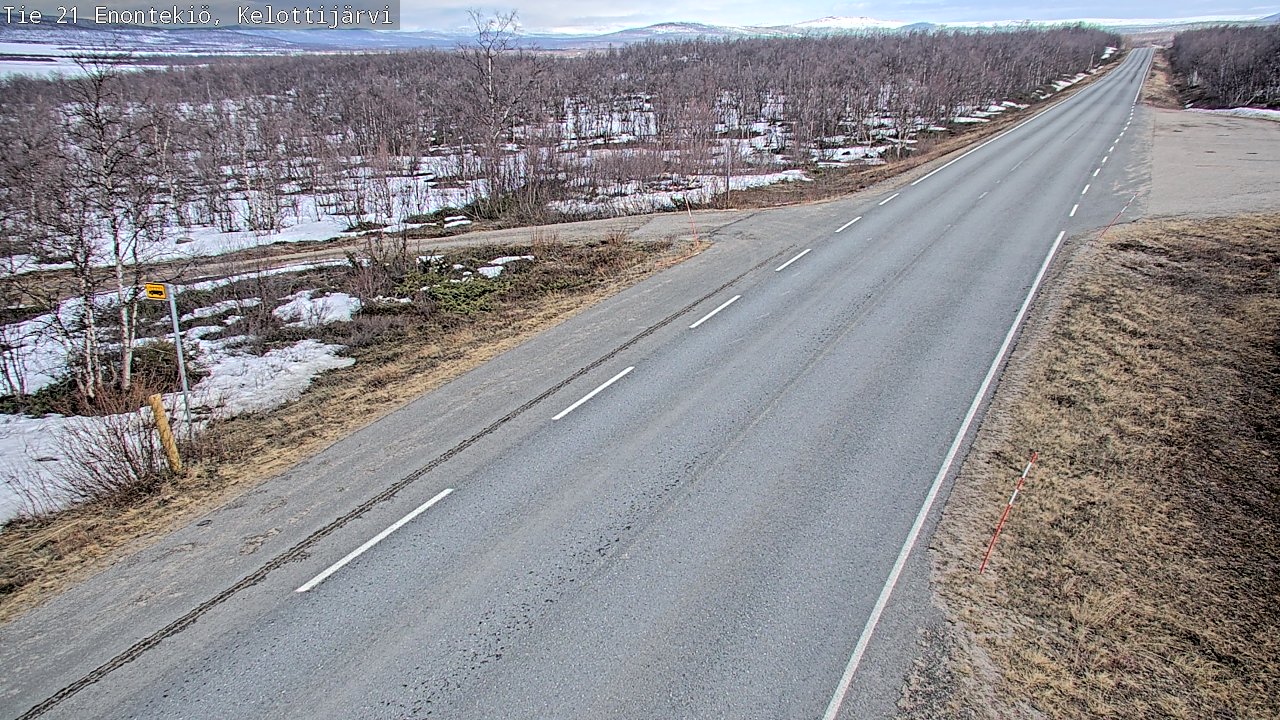 Weather Camera Image Väg 21 Enontekiö, Kelottijärvi, Enontekiö, Lappi