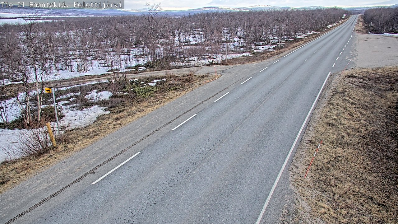 Weather Camera Image Väg 21 Enontekiö, Kelottijärvi, Enontekiö, Lappi