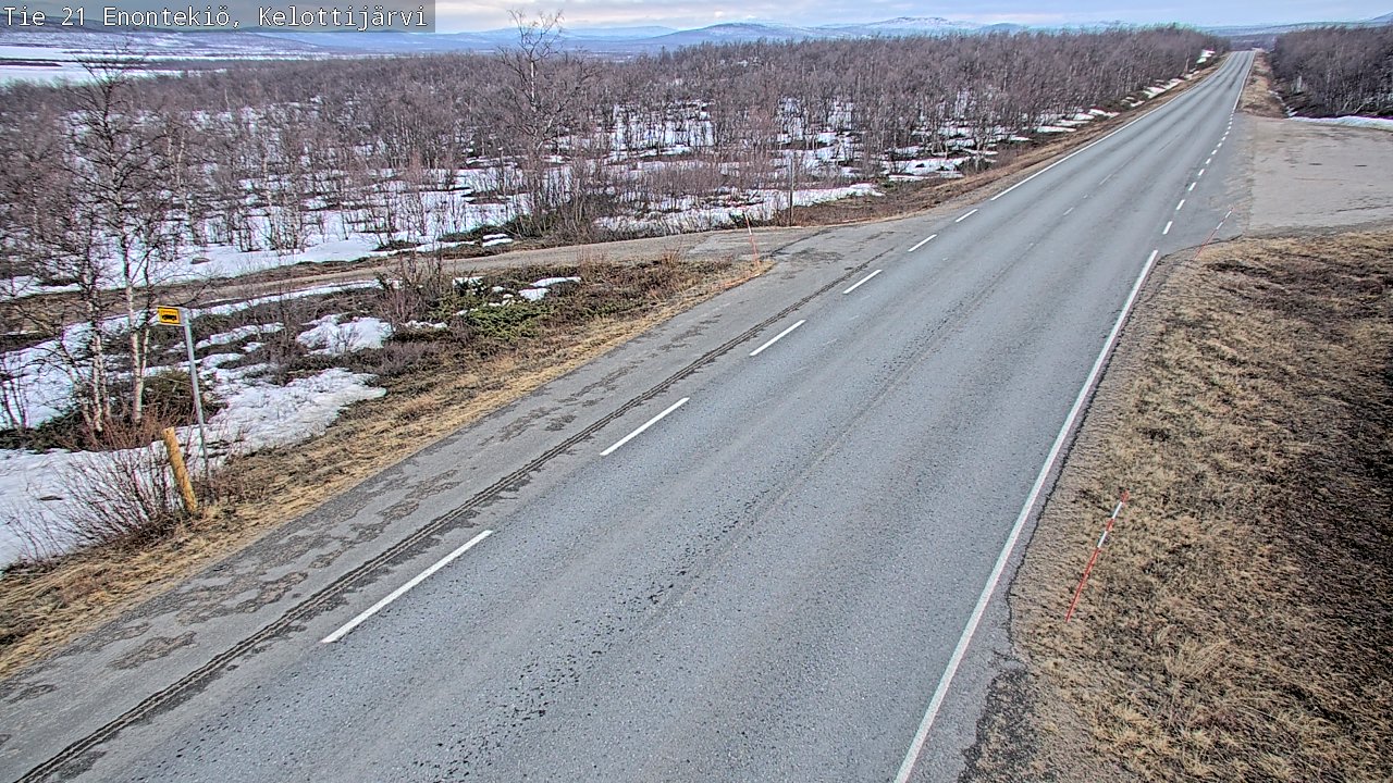 Weather Camera Image Väg 21 Enontekiö, Kelottijärvi, Enontekiö, Lappi