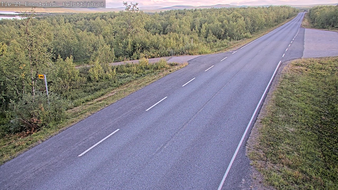 Weather Camera Image Road 21 Enontekiö, Kelottijärvi, Enontekiö, Lappi