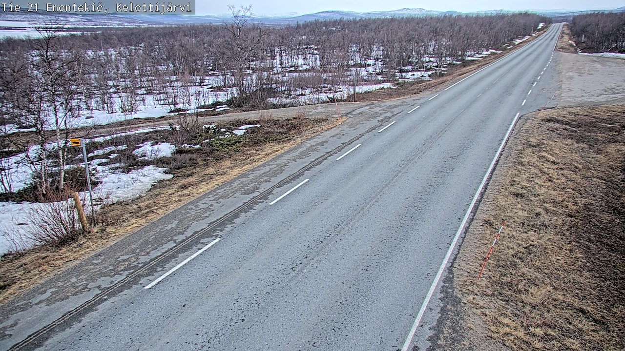 Weather Camera Image Väg 21 Enontekiö, Kelottijärvi, Enontekiö, Lappi