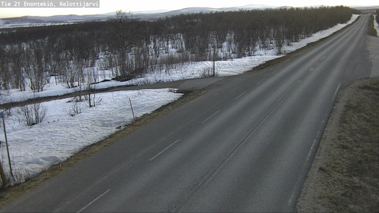 Weather Camera Image Road 21 Enontekiö, Kelottijärvi, Enontekiö, Lappi