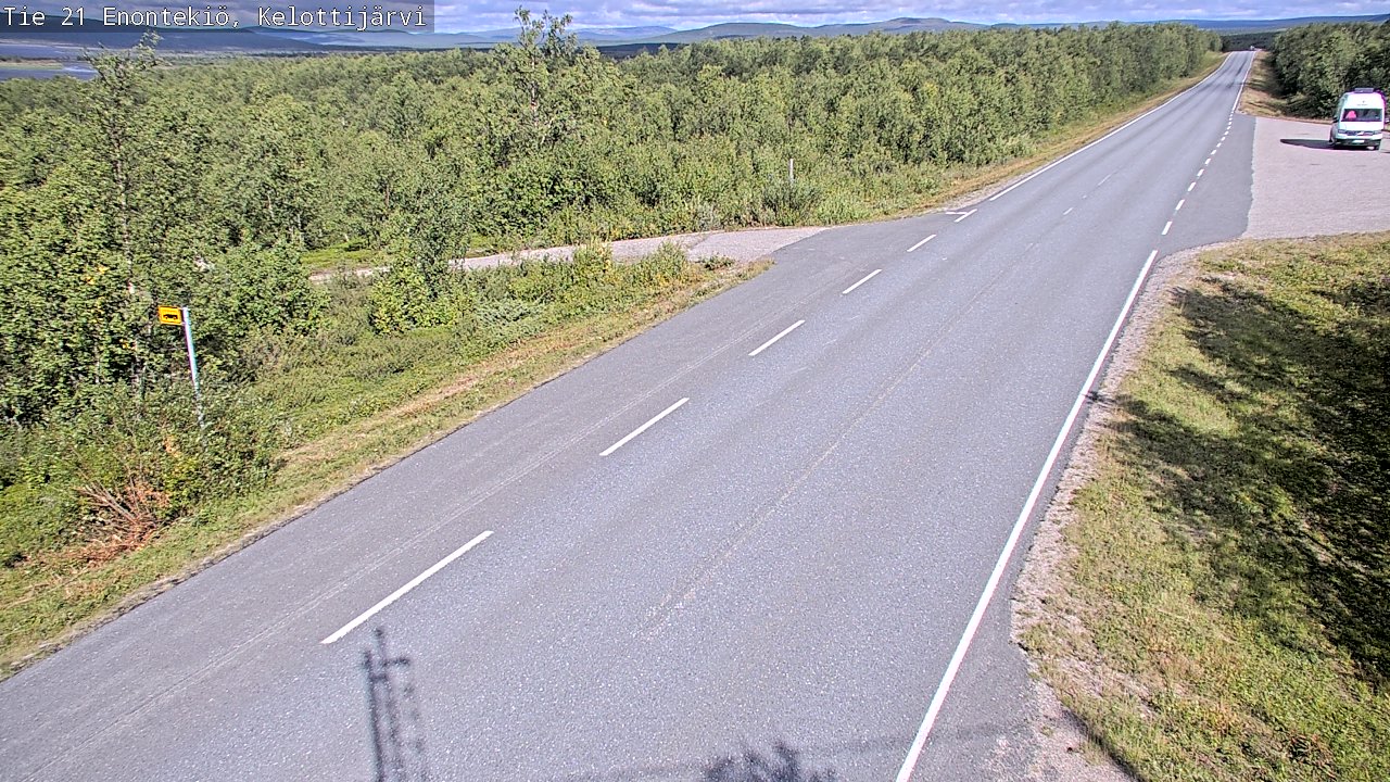Weather Camera Image Väg 21 Enontekiö, Kelottijärvi, Enontekiö, Lappi