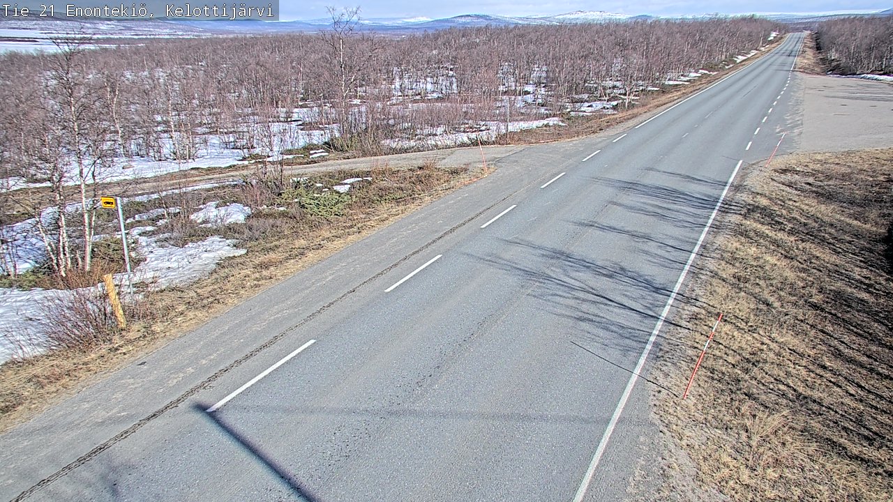 Weather Camera Image Väg 21 Enontekiö, Kelottijärvi, Enontekiö, Lappi