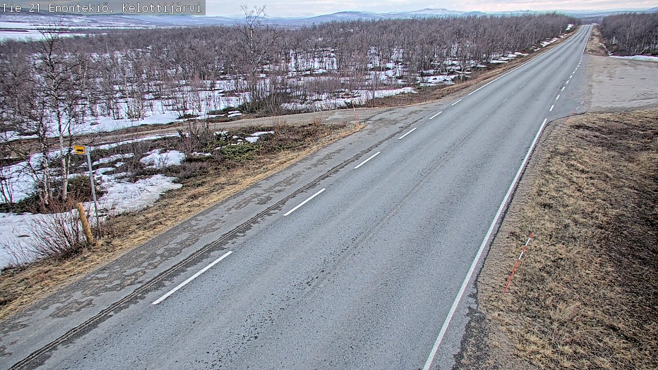 Weather Camera Image Väg 21 Enontekiö, Kelottijärvi, Enontekiö, Lappi