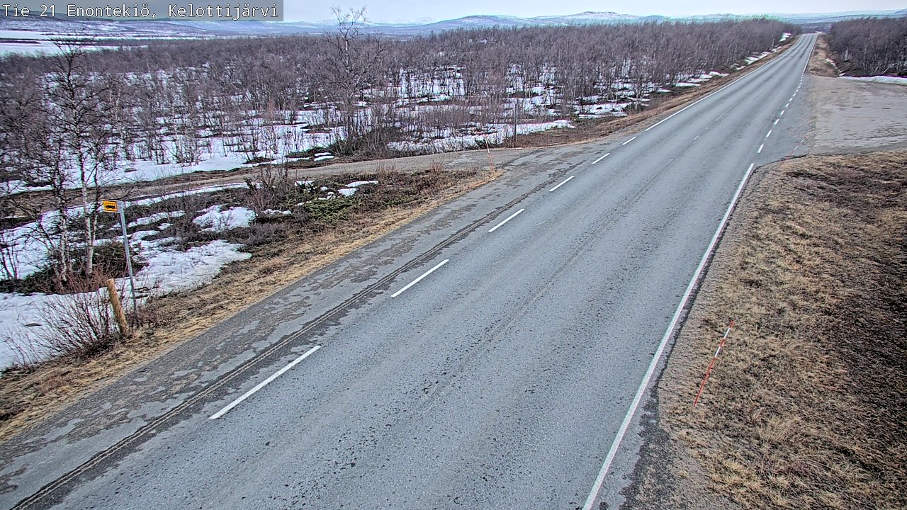 Weather Camera Image Väg 21 Enontekiö, Kelottijärvi, Enontekiö, Lappi
