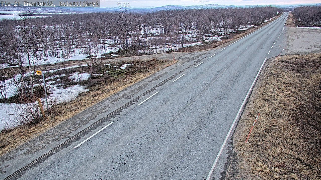 Weather Camera Image Väg 21 Enontekiö, Kelottijärvi, Enontekiö, Lappi