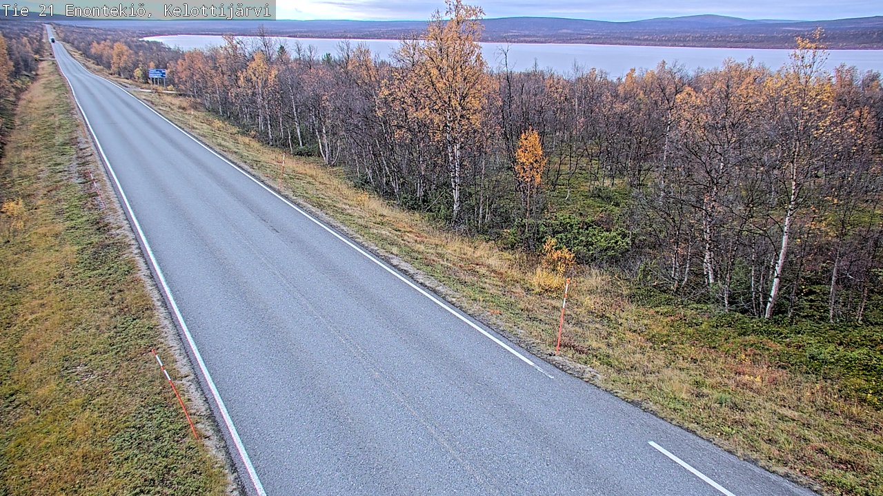 Weather Camera Image Väg 21 Enontekiö, Kelottijärvi, Enontekiö, Lappi