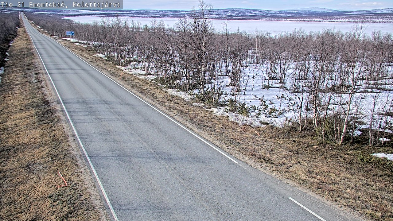 Weather Camera Image Väg 21 Enontekiö, Kelottijärvi, Enontekiö, Lappi