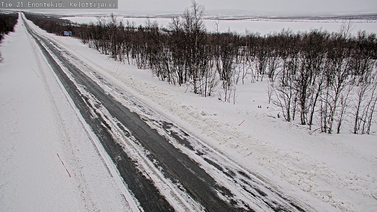 Weather Camera Image Road 21 Enontekiö, Kelottijärvi, Enontekiö, Lappi