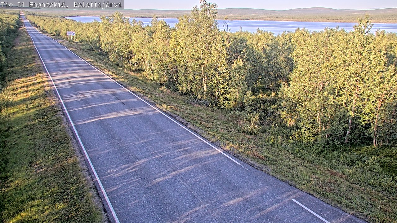 Weather Camera Image Road 21 Enontekiö, Kelottijärvi, Enontekiö, Lappi