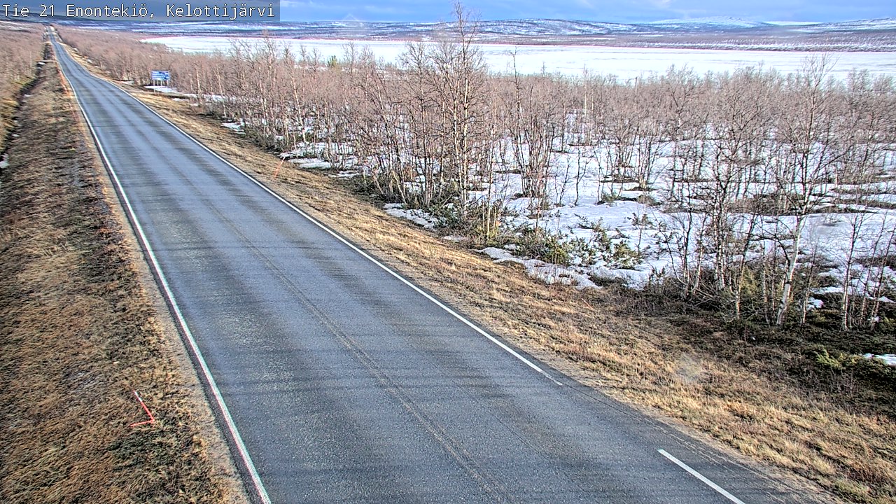 Weather Camera Image Väg 21 Enontekiö, Kelottijärvi, Enontekiö, Lappi