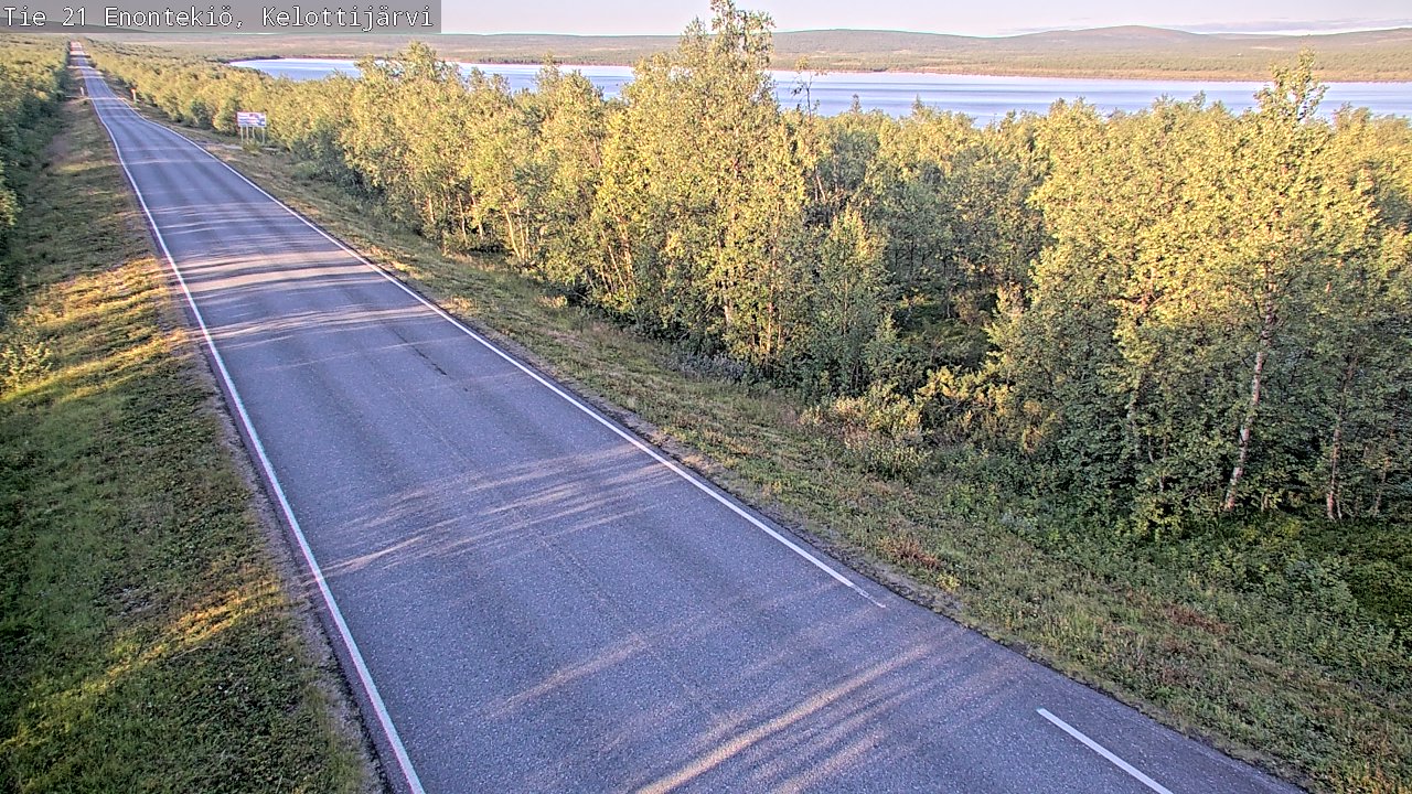 Weather Camera Image Road 21 Enontekiö, Kelottijärvi, Enontekiö, Lappi