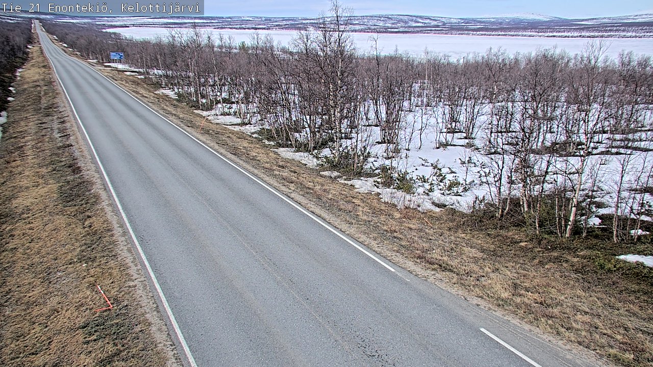 Weather Camera Image Väg 21 Enontekiö, Kelottijärvi, Enontekiö, Lappi