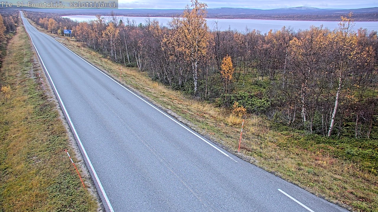 Weather Camera Image Väg 21 Enontekiö, Kelottijärvi, Enontekiö, Lappi