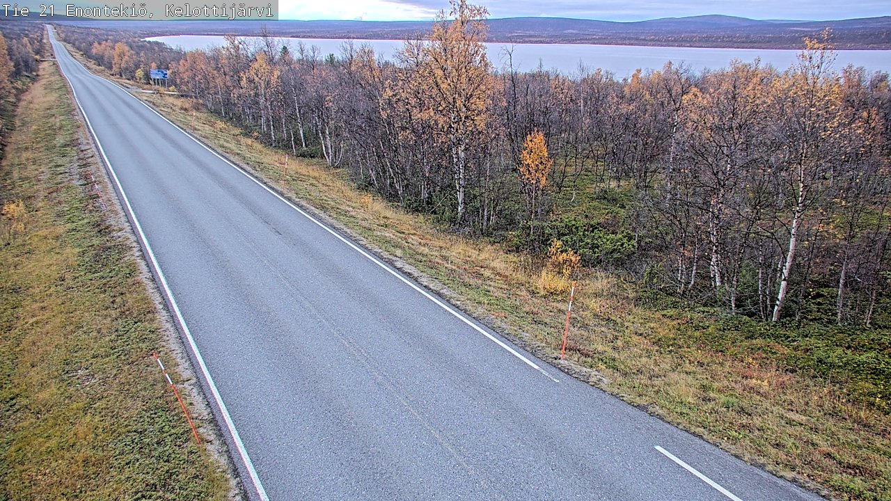 Weather Camera Image Väg 21 Enontekiö, Kelottijärvi, Enontekiö, Lappi