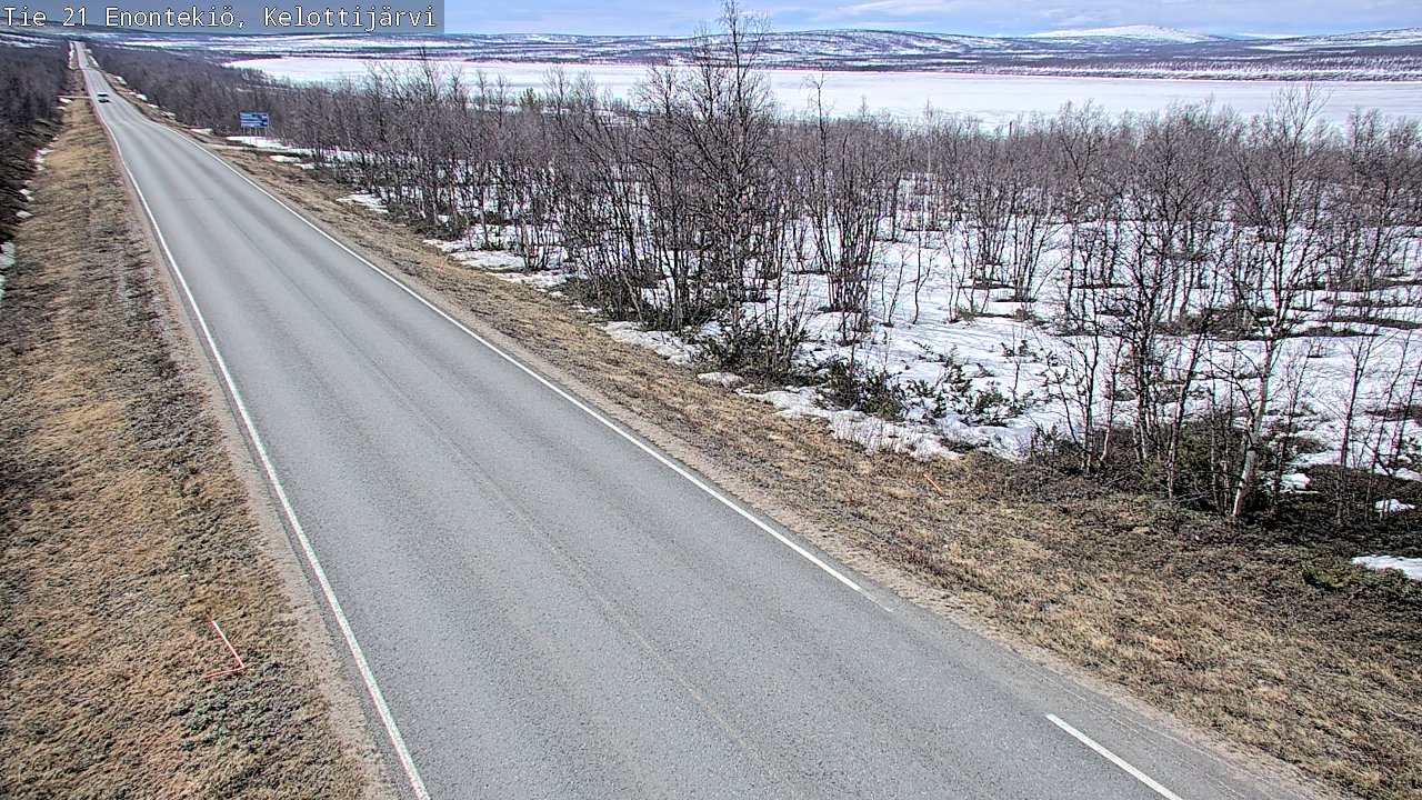 Weather Camera Image Väg 21 Enontekiö, Kelottijärvi, Enontekiö, Lappi