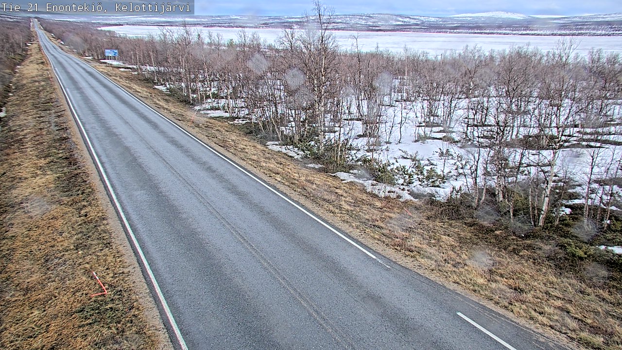 Weather Camera Image Väg 21 Enontekiö, Kelottijärvi, Enontekiö, Lappi