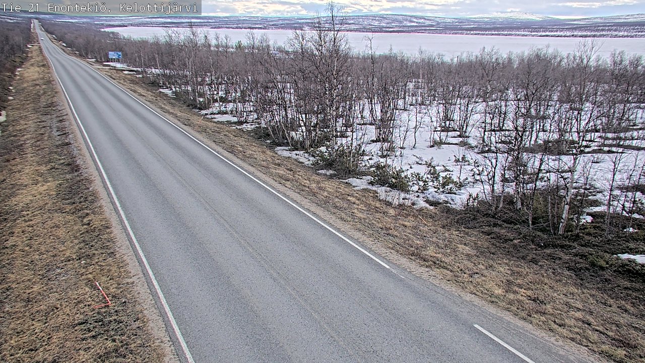 Weather Camera Image Väg 21 Enontekiö, Kelottijärvi, Enontekiö, Lappi