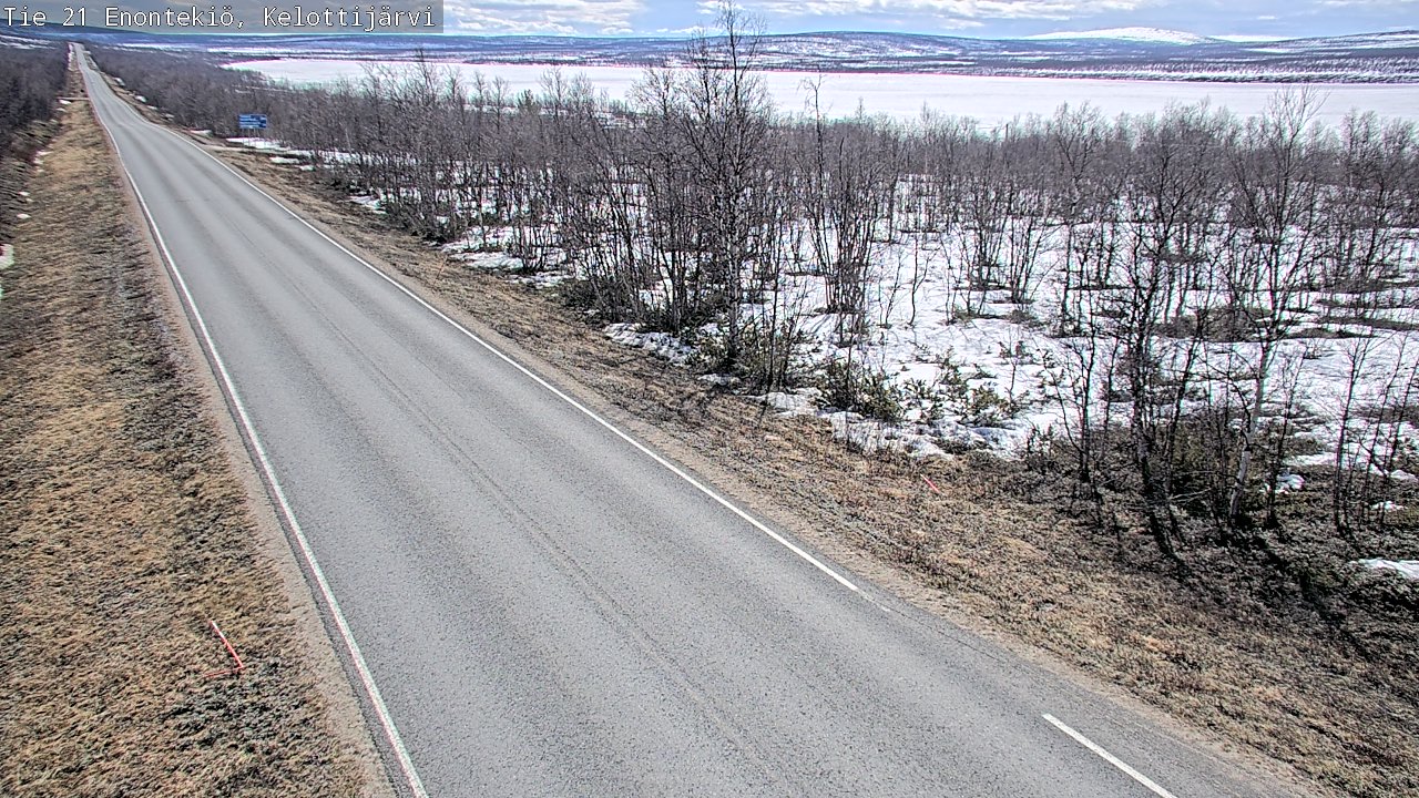 Weather Camera Image Väg 21 Enontekiö, Kelottijärvi, Enontekiö, Lappi