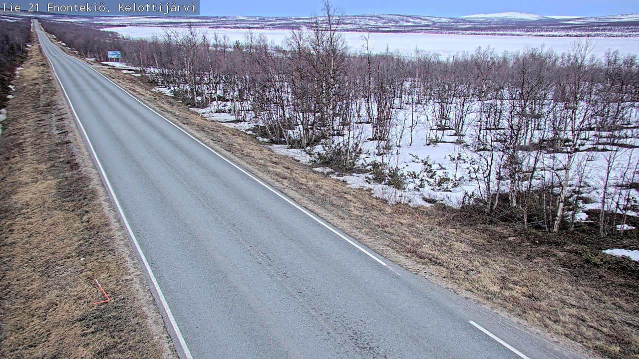 Weather Camera Image Väg 21 Enontekiö, Kelottijärvi, Enontekiö, Lappi