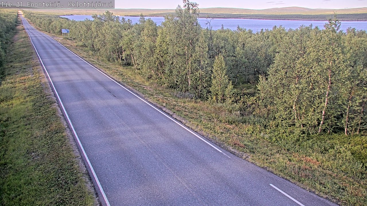 Weather Camera Image Road 21 Enontekiö, Kelottijärvi, Enontekiö, Lappi