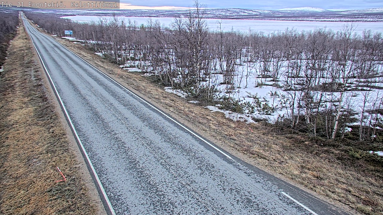 Weather Camera Image Väg 21 Enontekiö, Kelottijärvi, Enontekiö, Lappi