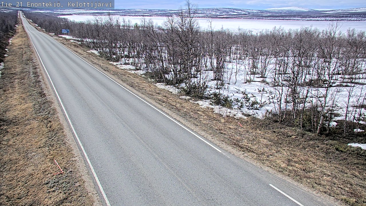 Weather Camera Image Väg 21 Enontekiö, Kelottijärvi, Enontekiö, Lappi