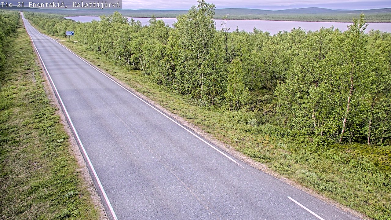 Weather Camera Image Road 21 Enontekiö, Kelottijärvi, Enontekiö, Lappi