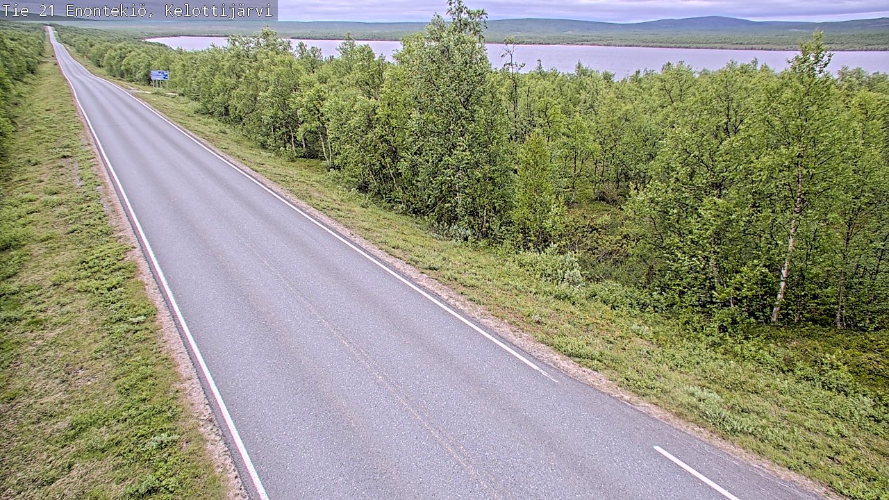 Weather Camera Image Väg 21 Enontekiö, Kelottijärvi, Enontekiö, Lappi